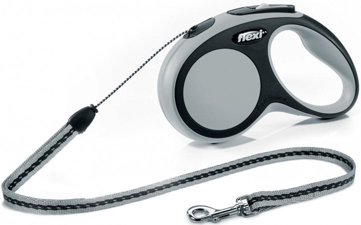 

Поводок-рулетка Flexi New Comfort S 5 м Серый (4000498028834)