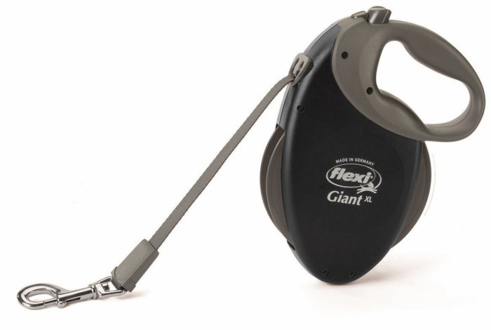 

Поводок-рулетка с усиленным корпусом для собак крупных пород Flexi Giant Neon L лента 8м до 50 кг Черный