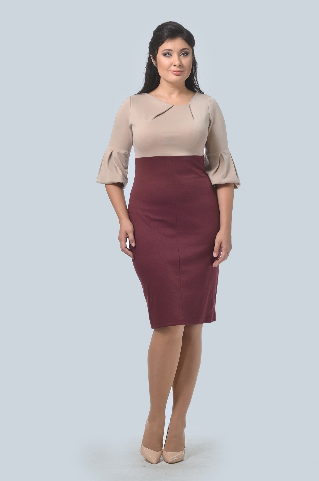 

Женские платье Alika Kruss, Бета бордовый + песок L