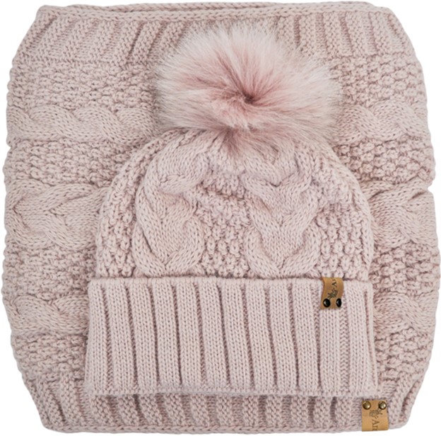 

Комплект (шапка + шарф-снуд) Anmerino Дарина One Size Пудра