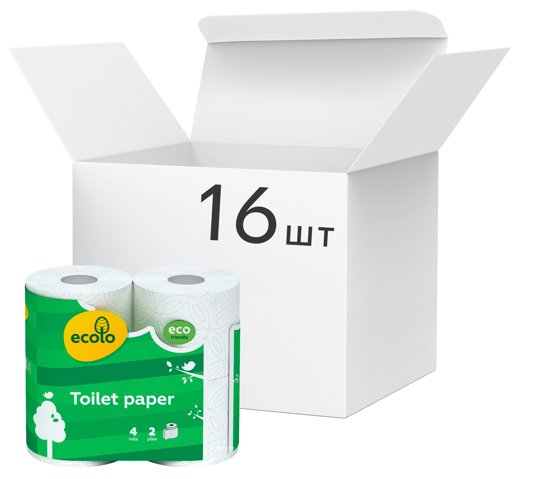 Акція на Упаковка туалетной бумаги Ecolo Белая 150 отрывов 2 слоя 16 шт х 4 рулона (4820023747142) від Rozetka UA