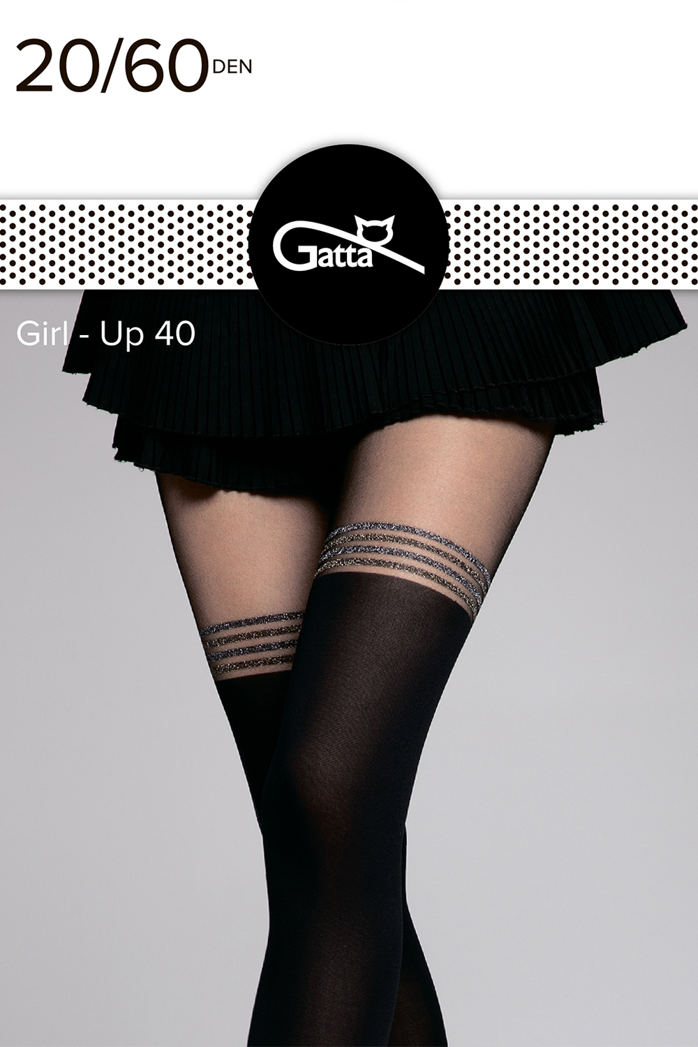 

Колготки имитация чулок с люрексом Gatta Girl-up 40 3 Nero