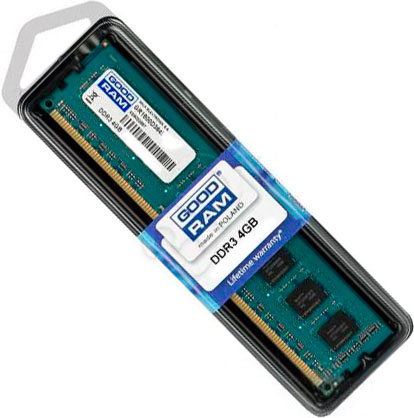 

Модуль памяти для компьютера DDR3 4GB 1600 MHz GOODRAM (GR1600D364L11S/4G)