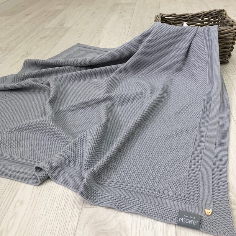 

Плед Маленькая Соня Рогожка 80*100 см хлопковый вязаный детский серый арт.825352