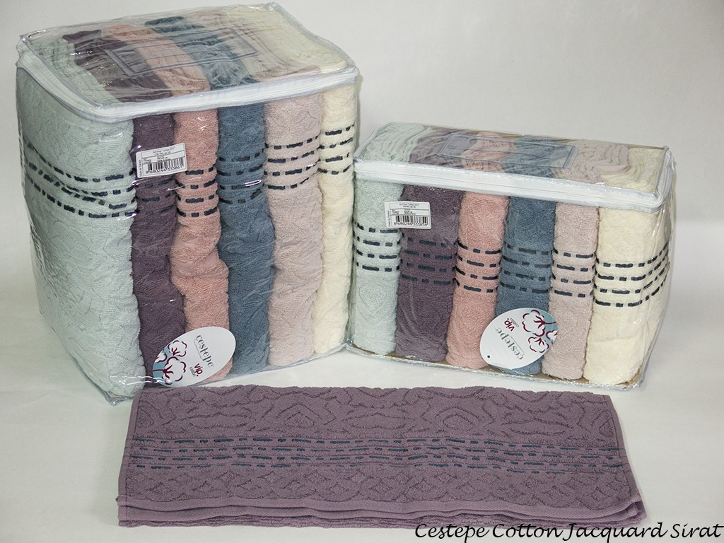 

Набор полотенец для лица Cestepe Vip Cotton 50*90 см махровые банные Jacquard Sirat 6шт