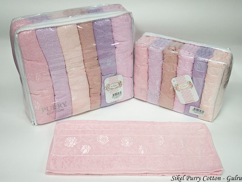

Набор полотенец для лица Purry Cotton 50*90 см махровые банные Gulru 6шт