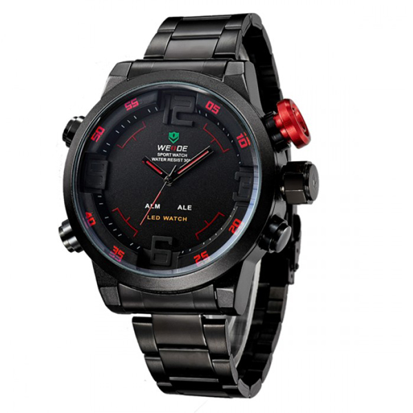

Мужские часы weide sport черные с красным