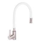 Смеситель для кухни Zerix LR74004-3 с белым гибким изливом (LL1203)