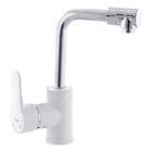 Пластиковий змішувач для умивальника PLAMIX Mario-001 White (без підведення) (PM0556)