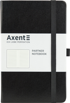 Нотатник Axent Partner 125х195 мм у лінійку 96 аркушів Чорний (8308-01-A)