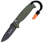 Нож складной Ganzo G7413-WS (длина: 205мм, лезвие: 89мм, черное), зеленый - изображение 1