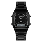 Мужские часы Skmei Tango 1220 Черные с черним циферблатом