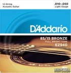Струни для акустичних гітар DAddario EZ940 85/15 Bronze Light 12-String (10-50)
