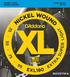 Струны для бас-гитар D'Addario EXL180 Nickel Bass XL Medium 4-String (35-95)