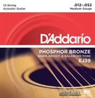 Струны для акустических гитар D'Addario EJ39 Phosphor Bronze Medium 12-String (12-52)