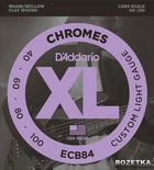 Струны для бас-гитар D'Addario ECB84 XL Chromes Flat Wound Bass Custom Light (40-100)