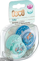 Пустышка силиконовая Lovi Folky Динамическая 3- 6 мес 2 шт (22/842boy)