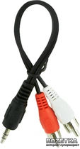 Кабель стерео аудио Cablexpert CCA-458/0.2 3.5 мм - 2xRCA 0.2 м Black