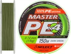 Шнур Select Master PE 150 м 0.14 мм 17 кг Темно-зелений (18700174)