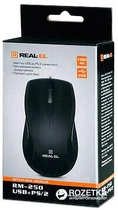 Мышь Real-El RM-250 USB+PS/2 Black - изображение 5