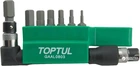 Набор бит Toptul Hex 1/4" c Г-образным переходником 8 предметов (GAAL0803)