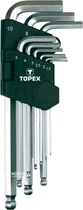 Ключі шестигранні TOPEX HEX 1.5-10 мм 9 шт. (35D957)
