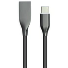 Кабель PowerPlant USB-Type-C, 2м, силикон, черный
