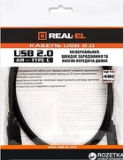 Кабель Real-El USB 2.0 AM - Type C 1 м Black (EL123500016) - изображение 3