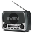 Радіоприймач портативний SVEN SRP-525 Grey з USB, microSD, FM/AM/SW радіо, акумулятором, ліхтариком та живленням від мережі 220 В