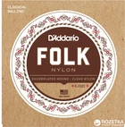 Струны для классических гитар D'Addario EJ32C Folk Nylon Ball End Silver Wound/Clear Treble