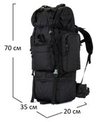 Тактический военный рюкзак каркасный Defcon 65 л Black (9641) - изображение 3