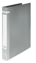 Папка пластикова Buromax A4 25 мм кільцевий механізм 2 кільця сіра (BM.3161-09)