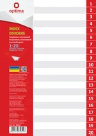 Разделитель пластиковый Optima А4 20 листов (O35812)