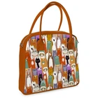 Сумка женская большая Oxford Коты 32x30x9 см
