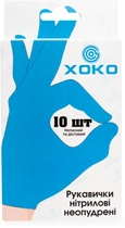 Одноразові рукавиці XoKo нітрилові без пудри Розмір XS 10 шт. Блакитні (9869201151888) - зображення 1