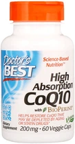 Натуральная добавка Doctor's Best Q10 BioPerine высокой Абсорбации 200 мг BioPerine Гелевые Капсулы