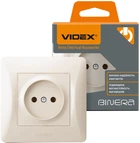 Розетка VIDEX Binera без заземления Кремовая (VF-BNSK1-CR)