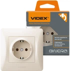 Розетка VIDEX Binera с заземлением Кремовый (VF-BNSK1G-CR)