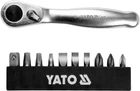 Набор отверточных насадок с трещоткой YATO 1/4" 25 мм 11 шт (YT-14390)