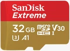 Карта памяти microSD 32Gb SanDisk Extreme Action Class 10 UHS-I U3 V30 A1 + SD адаптер (SDSQXAF-032G-GN6AA)