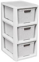 Комод BRQ на 3 ящика Rattan (1725-1brq-белый)