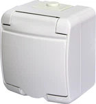 Розетка одинарна IP54 з з/к ETI RHE-1s Біла з кришкою 4668015 (зовнішня)