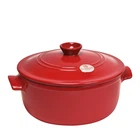 Кастрюля с крышкой Emile Henry Flame 34 - бордо 28x28x18 см (5,30 л) 344553
