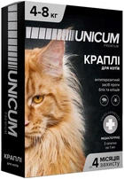 Краплі від бліх та кліщів на холку для котів Unicum premium 4-8 кг (імідаклоприд)