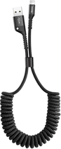 Кабель Baseus Fish-eye Spring Cable USB – Lightning 1м 2.0A Black (CALSR-01)