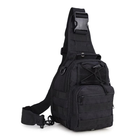Рюкзак сумка (мессенджер) тактическая военная Oxford 600D 6 л Украина Black (T-Bag 2) - изображение 2
