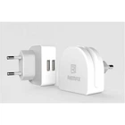 ЗУ сетевое евровилка Moon RMT-7188 3.1A 2*USB 220V White Remax 341301