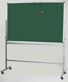 Доска поворотная двухсторонняя на колесах 90*120 см, мел UkrBoards UB-R90x120G