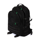 Тактический походный супер-крепкий рюкзак 5.15.b с органайзером 40 литров Черный с поясным ремнем - изображение 6