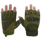 Тактические беспалые перчатки (велоперчатки, мотоперчатки) Oakley Green размер L - изображение 1